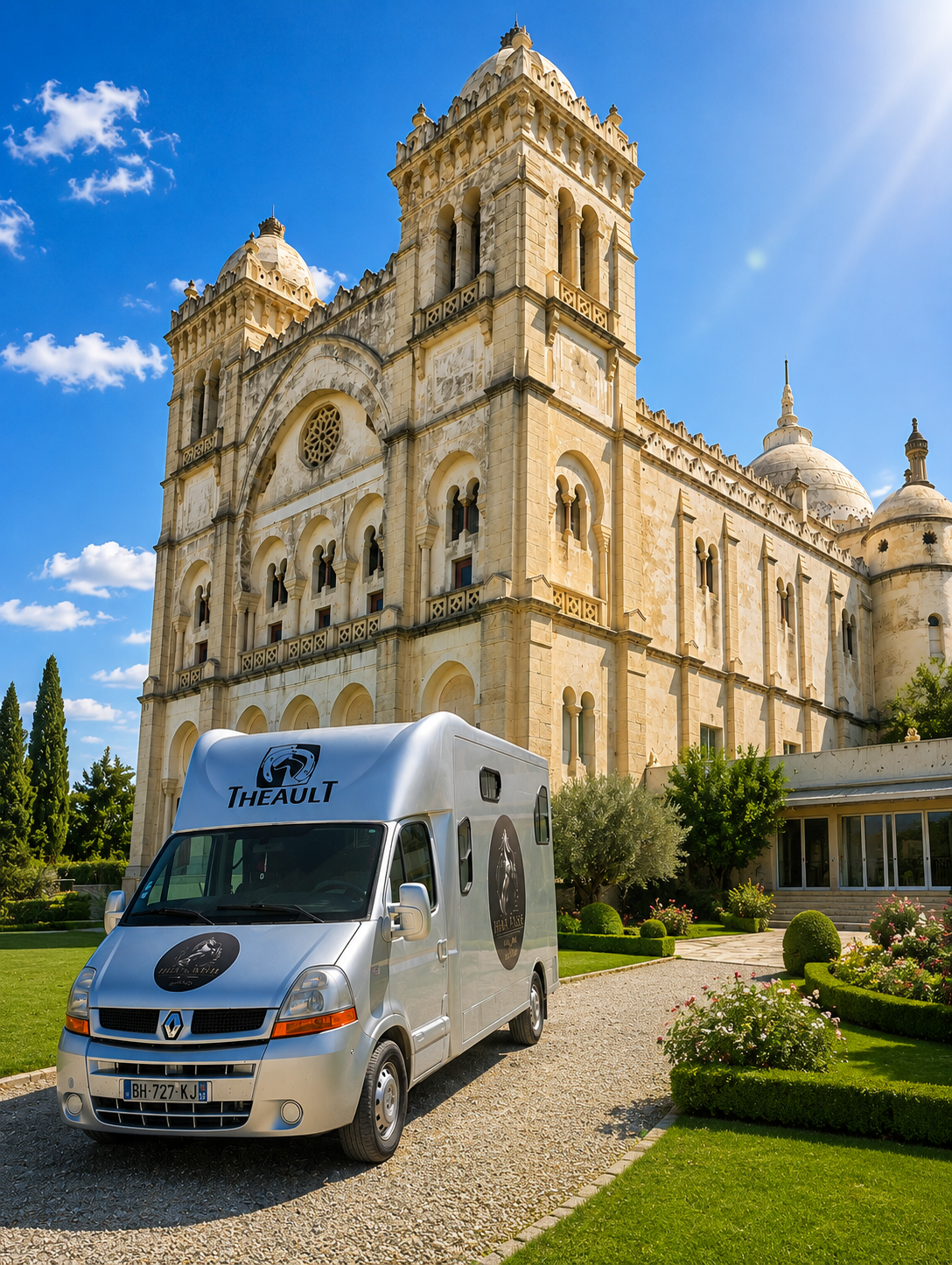 Camion devant la cathédrale